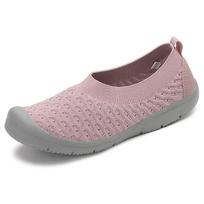 Nauji didelio dydžio moteriški batai vidutinio amžiaus motinų batai fly-woven kvėpuojantis tinklelis maišelio galas plokščiapadžiai laisvalaikio batai moterims 35