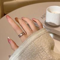 Love micro-inlaid Japanese ring women's ins tide niche design index finger ring opening adjustable ring new model Adjustable opening
