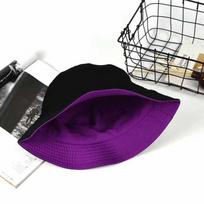 Dvipusė žvejo skrybėlė, paprasta lėkštės formos kibiro skrybėlė, vyriška ir moteriška skrybėlė One Size violetinė