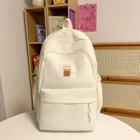 School bag female college student soft waxy milk yellow backpack, simple and versatile large-capacity high school student computer backpack balta