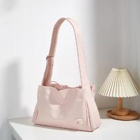 Soft leather crossbody bag for ladies lazy wind wide shoulder bag tofu bag Joker Fashion simple new