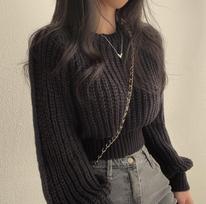 Women's French Minimalist Knit Top - Autumn/Winter Loose-Fit, College Style, Sweet Temperament, Round Neck Sweater One Size juoda