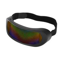 LED apšviečiantys akiniai 4 režimai be rėmelių 12x36 pikselių APP Control BT visų spalvų šviečiantys akiniai black