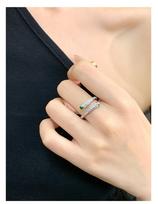 Super flash simple zir*****pen ring fashion cold wind personalized ring light luxury high-end temperament jewelry