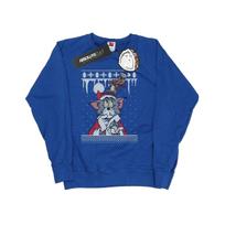 Tom And Jerry Womens/Ladies Christmas Fair Isle Sweatshirt M karališkos mėlynos spalvos