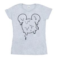 Disney Womens/Ladies Mickey Mouse Ice Cream Head Cotton T-Shirt XL pilka