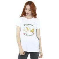 Disney Womens/Ladies Mickey Mouse Merry Kissmas Cotton Boyfriend T-Shirt S