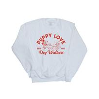 Disney Mens Mickey Mouse Puppy Love Sweatshirt XXL balta