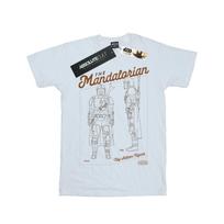 Star Wars Womens/Ladies The Mandalorian Action Figure Cotton Boyfriend T-Shirt S balta