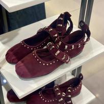 Niche design ballet shoes women's fashion versatile round head temperament rivet flat Mary Jane single shoes 35