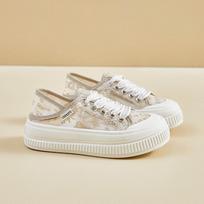 ins tide Korean version mesh white shoes women's summer new heightening student board shoes breathable casual shoes XFF76 35