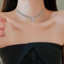 Koreietiško stiliaus išskirtinis krištolinis chokerių grandinėlių vėrinys moterims mergaitėms madingas elegantiškas moteriškas vakarėliui banketui kalnų krištolo papuošalas