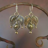Senovinės varinės spalvos metaliniai geometriniai gėlių raižyti auskarai moterims Etniniai originalūs auskarai gray