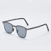 Ultra Light Stainless Steel Folding Sunglasses Polarized Driving Glasses for Men Women Eyewear GZW with zipper bag black