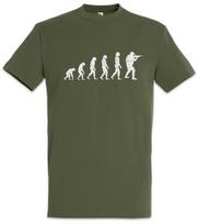Soldier Evolution T-Shirt Army Human Fun Marine Charles Darwin Choir Shooter S