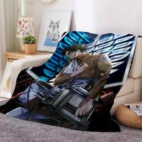 Anime A-attack On Titan Levi Ackerman Blanket Warm And Soft Suitable For Bedroom Living Room Sofa Bed Office Travel Camping 30x40in