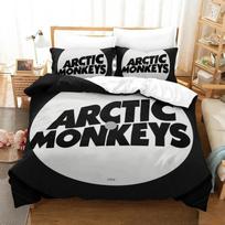 3D Spausdintas Arctic Monkeys Muzikos Grupės Lovos Patalynės Komplektas Antklodės Užvalkalas Lovos Komplektas Antklodės Užvalkalas Pagalvės Užvalkalas Antklodė Karališkojo Karalienės Dydžio Berniukams Suaugusiems EU Single(135*200cm)3pcs black