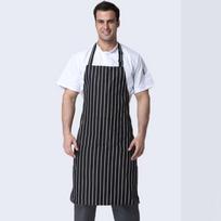 Cooking Supplies Home Kitchen Fabric Long Catering Chef Apron Stripes Pinafore Bibs Clean Pinafore Black Stripes