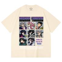 230 Gsm 100% Cotton Demon Slayer V63 Hashira Training Print Unisex Heavy Cotton T Shirt XS abrikosas