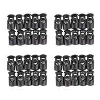 ABJI-Diameter 8 Mm Hole, Cord Cord Stopper Laces Snap Hook, Black, 40 Pcs juoda