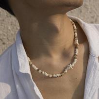 Summer Coconut-husk Wood Beads Starfish Choker Necklace for Men Bohemian Natural Stone Beaded Clavicle Chain Male Street Jewelry
