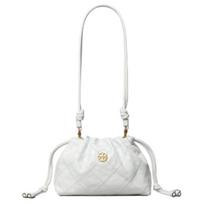 Tory Burch Willa Detachable Shoulder Strap Gold Logo Shoulder Bag Women Shoulder Bag White 166183-100 Shopping Bag Set(Basic Set+Shopping Bag) white