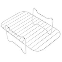 AEE4-Air Fryer Rack For Ninja DZ201/DZ401 Foodi Accessories Stainless Steel Multi-Layer Stackable Dehydrator Rack sidabras