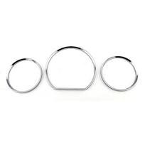 3pcs Plastic ABS Chrome Gauge Dial Dash Cluster Rings Dashboard cover bezel trim For Mercedes  Benz W210 W208 2000-2002