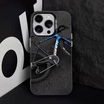 MTB Kalnų Dviratis Dviračių Dviračio Telefono Dėklas iPhone 16,15,14,13,12,11,8,7,Pro,Max,Plus,Mini,XS,SE Atsparus Kritimui Juodas Matinis Kietas iPhone15promax