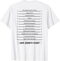 Plaukų augimo lentelė - Ilgio matavimas jūsų stilingiems ilgiems plaukams T-shirt 3XL white