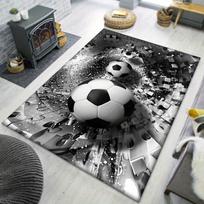 Kristalinis aksomas su futbolo raštu kilimas, svetainei, miegamajam, namų dekoravimui, bendrabučiui, sodo terasai 50x80cm gray