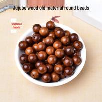Natural Lightning-Struck Jujube Wood Round Beads, 108-Piece Set for DIY Wenwan Bracelet Accessories 6mm brown