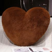 Superior-Grade Mink Fur High-Standard Soft Superior-Grade Pillow First-Class Comfortable High-Standard Heart First-Class Plush Premium-Quality 40x45cm brown