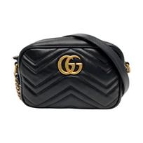 [Pre-Owned] Gucci GG Marmont Matelassé Mini Bag 'Nero' - Good #1KBQ7HM ONE SIZE