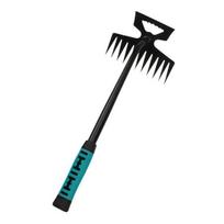 Weeding Rake Garden Hand Weeder with Long Handle 11 Teeth Weed Puller Rake for Precision Weeding Yard Lawn Farm Gardening žalia