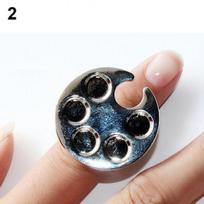 Moterų mini pirštų nagų dailės paletė Footprint Free Hand Manicure Open Ring 2 gray