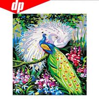 Visiškas deimantinis siuvinėjimas Gyvūnų povas 5D deimantinis dažymas kryželiu 20X30 gray