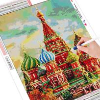 Deimantinis siuvinėjimas Viso ekrano bažnyčios 5D deimantinis paveikslas Visas deimantinis mozaikos paveikslas 20X30 blue