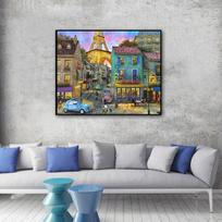 Deimantinis siuvinėjimas Visas apvalus deimantinis paveikslas Siuvinėjimas kryželiu Bokšto paveikslų cirkonio peizažas 20X30CM gray