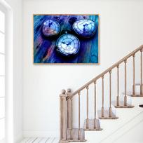Diamond Painting Full Round Arrival Pocket Watch Diamond Embroidery Scenic Diamond Home Decoration 20X30CM blue