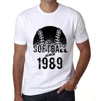 Men’s Vintage Tee Shirt Graphic T Shirt Softball Since 1989 White XS balta