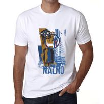 Vyriški vintažiniai marškinėliai su grafiniu piešiniu, Malmo Lifestyle, balti 3XL balta