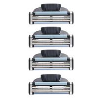 4Pcs/lot 3 Layer Razor Blades Compatible for Mache 3 Machine Shaving Razor for Men Face Care gray