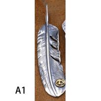 S925 Sterling Silver Jewelry Retro Thai Silver Feather Pendant Personality Men and Women Sweater Chain Pendant