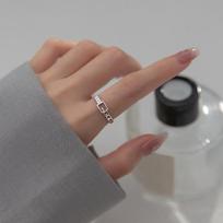 S925 sidabro pirštų žiedai moterims merginoms korėjietiški asimetriški tuščiaviduriai kristaliniai vakarėlių žiedai anillos mujer aukštos kokybės papuošalai dovana Resizable auksas