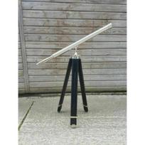 Nautical Brass Telescope Chrome Finish With Wooden Tripod Stand Home Decor Gift sidabras