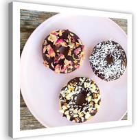 Canvas print, Three Donats 30x30 ruda