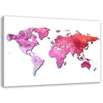Canvas print World Map Pink 60x40 įvairiaspalvis