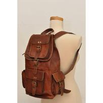 16 colių tikros odos vyriška kuprinė Satchel Vintage Bag nešiojamas kuprinė Kalėdų kuprinė 8x16x9 ruda