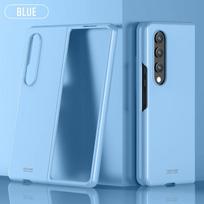 Samsung Galaxy Z Fold 4 3 Fold4 dėklas Funda Prabangus Matinis Itin plonas Odai draugiškas Sulankstomas Smūgiams atsparus Apsauginis Kietas PC dangtelis For Z Fold 4 mėlyna